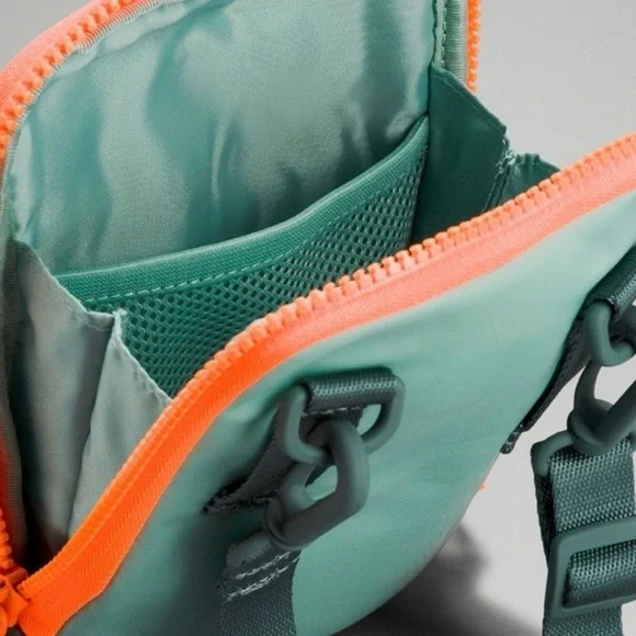 Lululemon easy access crossbody orange green bag travel casual bag - Picture 4 of 9